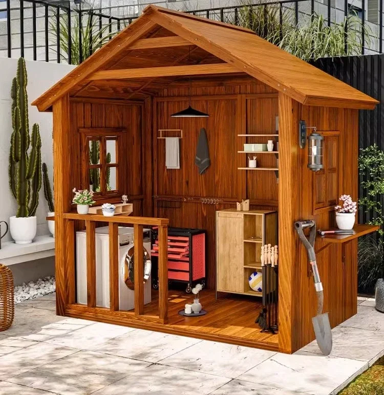 Country Weather Resistant Furniture with Doors Maintenance Free Upgraded Version Extendable Rust Proof for Yard Non-Slip Feet