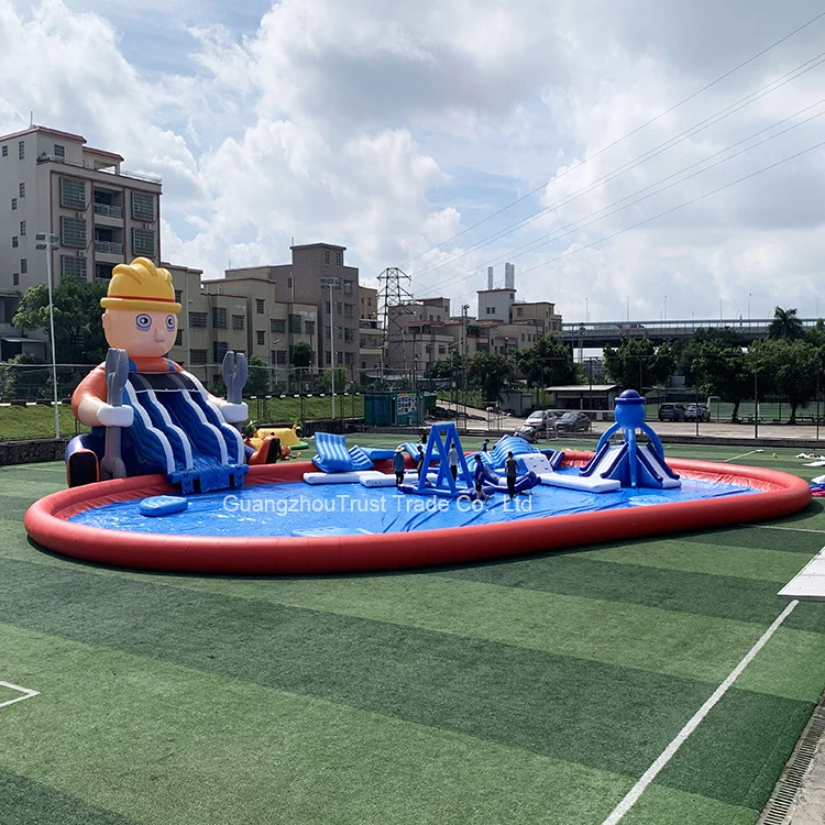 상업용 팽창식 워터 파크, 대형 수영장 가격, 어린이 놀이터, 야외 워터 슬라이드 