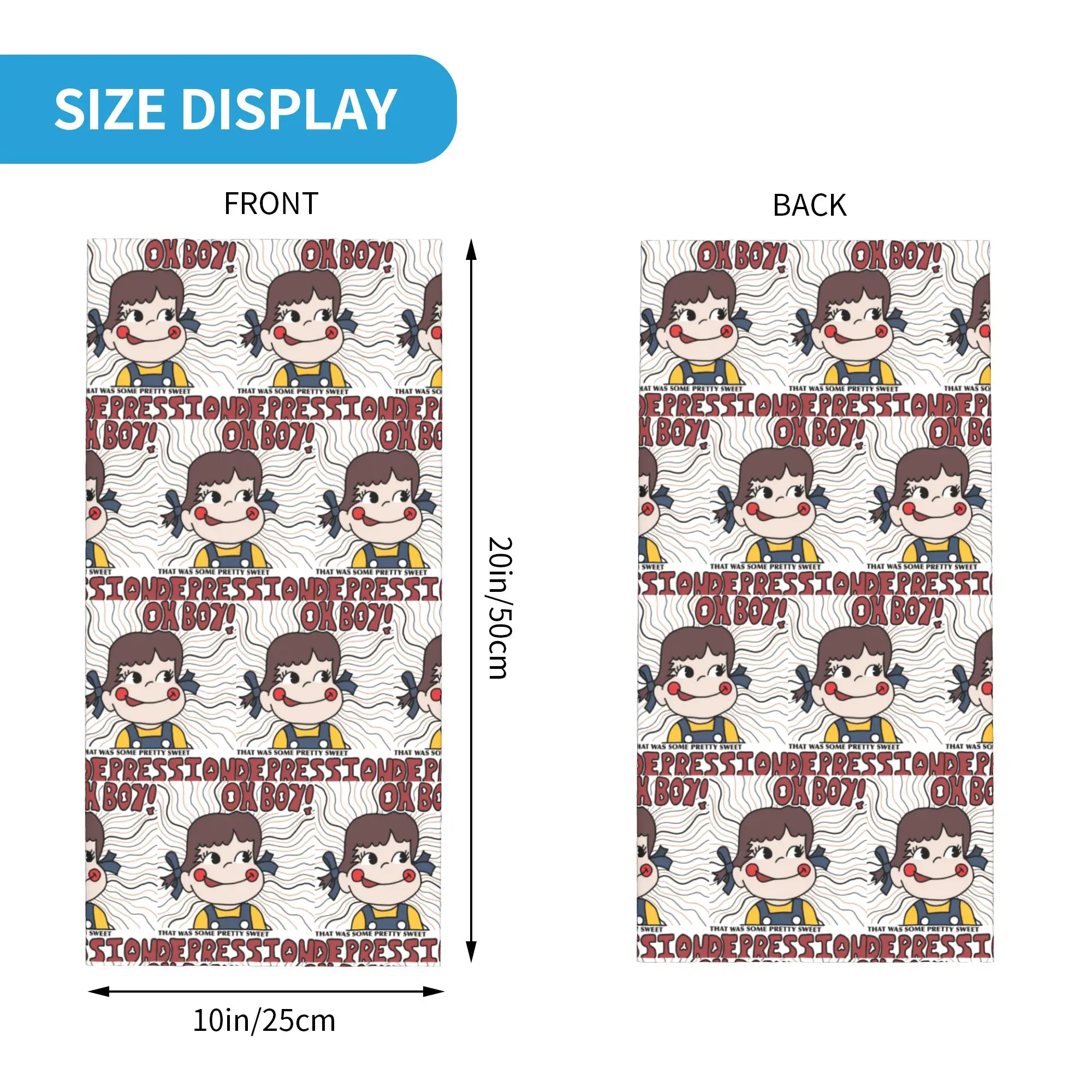 Sweet Depression Milky Candy Peko Chan Bandana Neck Gaiter Printed Face Scarf Face Mask Running for Men Women Adult Winter