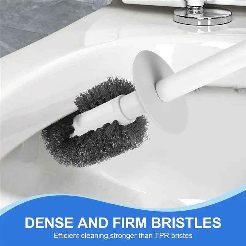 AT05-White Plunger And Brush Combo With Holder, Toilet Brush And Plunger Set Featuring Crevice Cleaning Brush Included