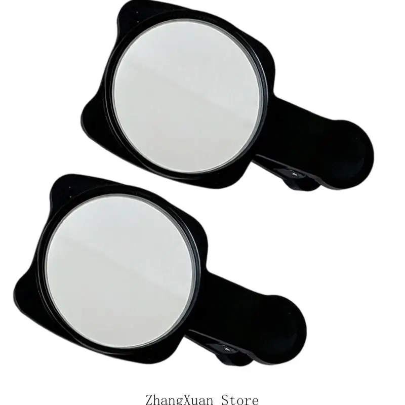 2Pcs Portable Phone Rear Camera Selfie Mirror Wide Angled Convex Mirror with Clip 3XUF