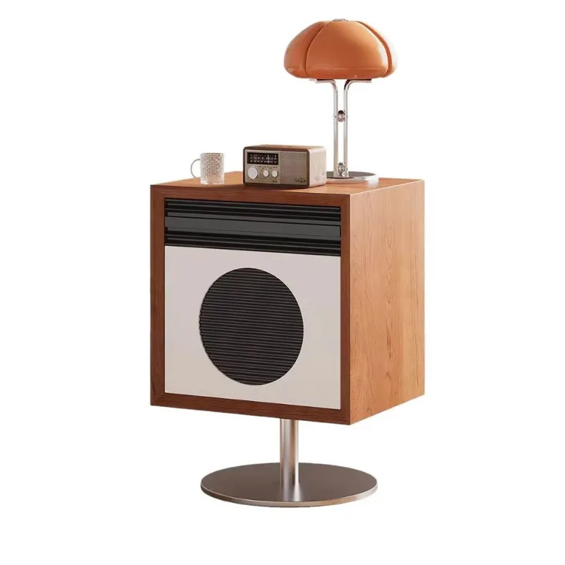 High-quality modern wooden smart bedside table with wireless charging function and drawers
