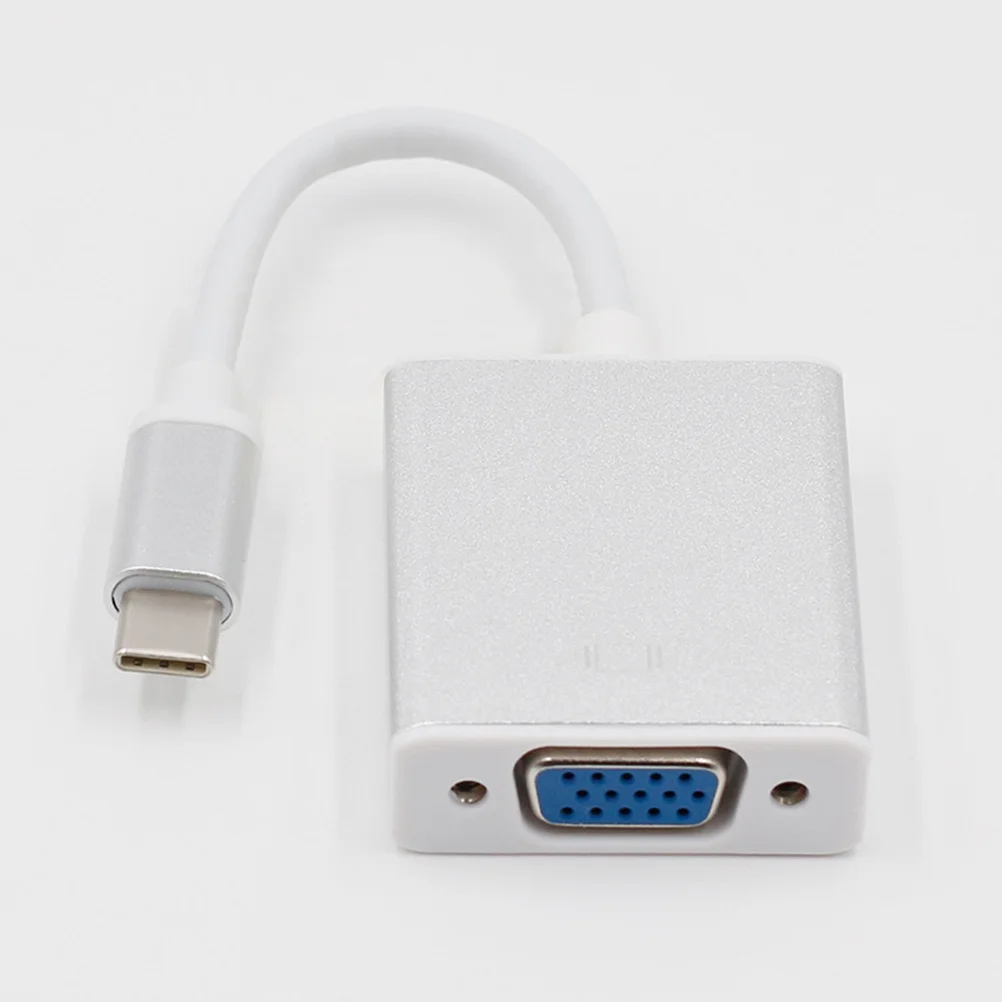 

Type-C Male to Vga Female USB 3.1 Adapter Cable Silver Full 1080p Monitor Projector Hdtv Converter Vga Adapter