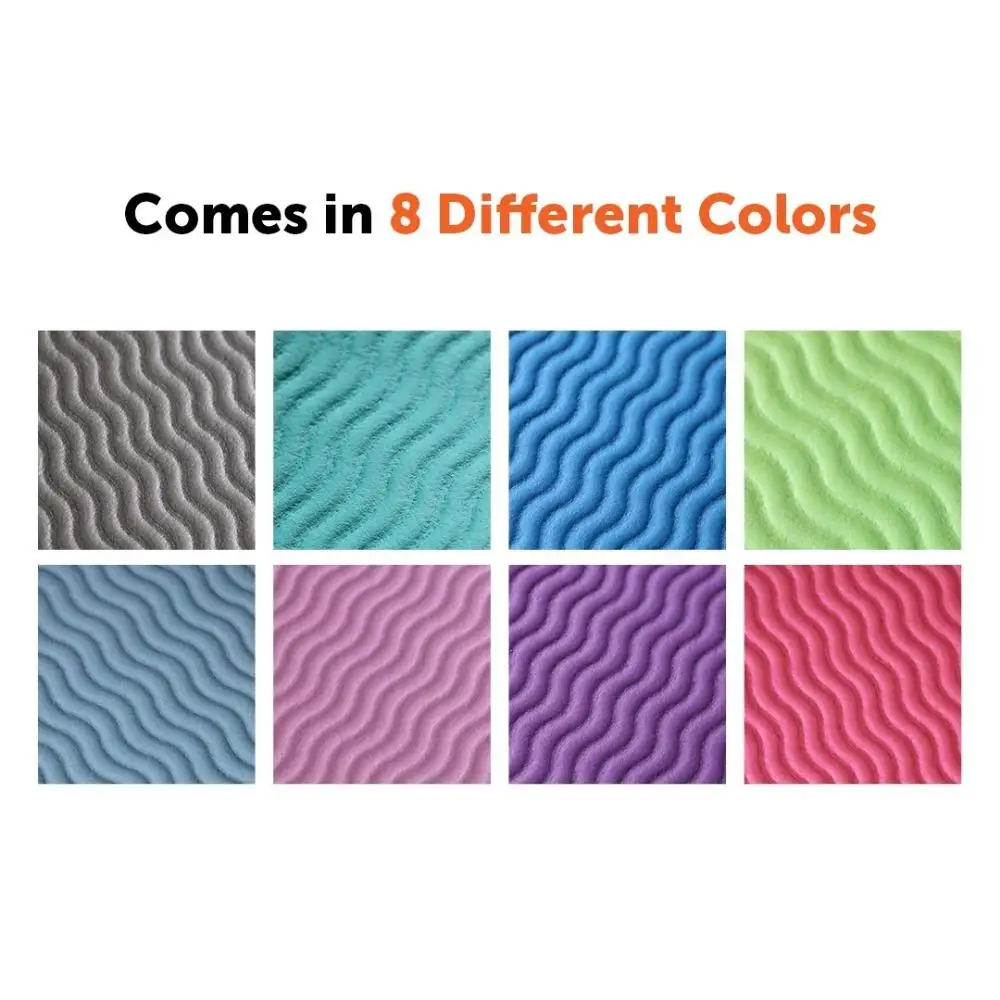 Matras Lantai Yoga Latihan Tebal Nbr 24X71 Inci, Cocok untuk Berkemah, Latihan Kardio, Pilates, Senam