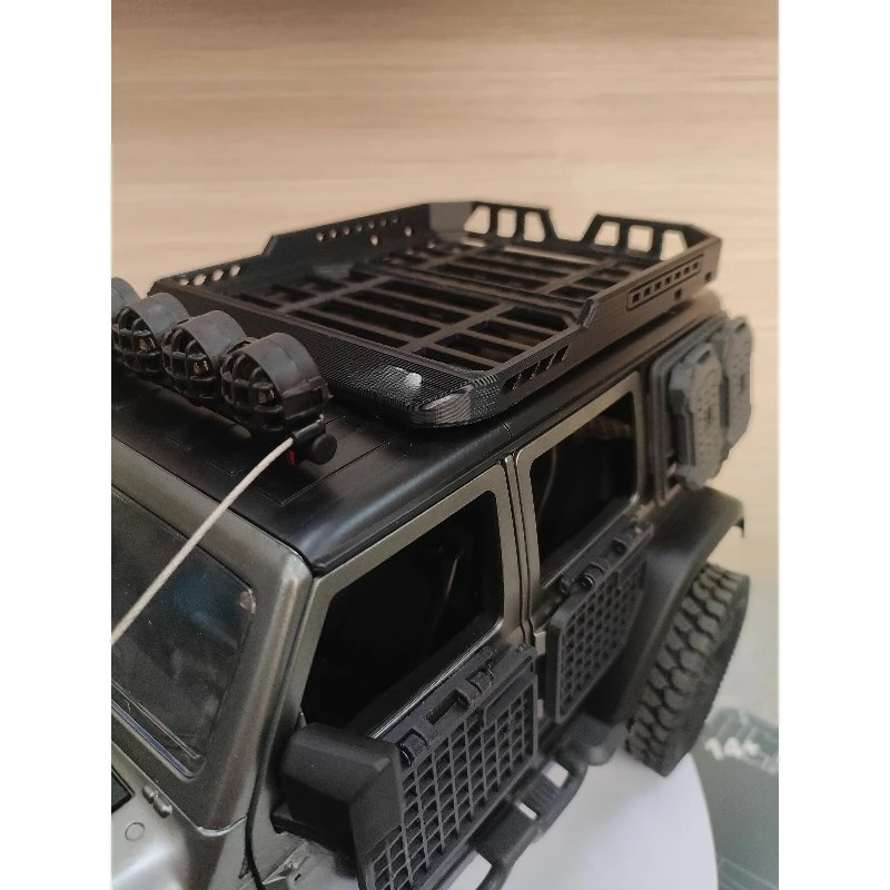 For MN128 1/12 RC Crawler Roof Rack Side Ladder Tool Bag Set, Upgraded Scale Accessories for 1/12 Jeep Wrangler Rock Crawler