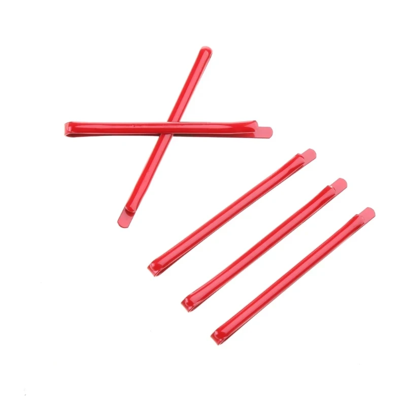 5pcs/set Red Hair Clip Bobby Pins BAngs Clips Flat Style Headwear For Girl Women Non Slip Hair Styling PartySlip Hair Styling Pa