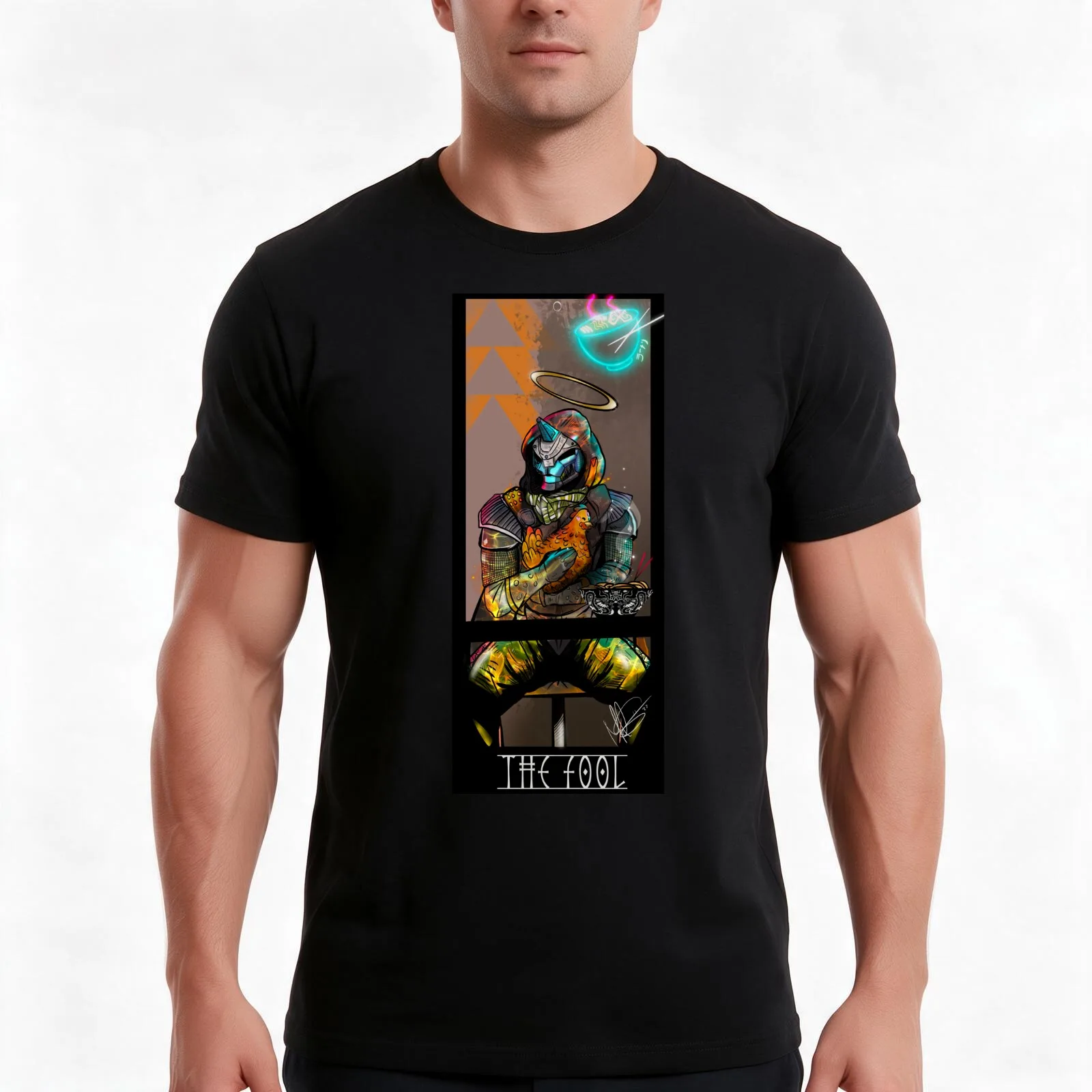 The Fool Destiny Tarot Card T-Shirt, Summer Casual Cotton Tee, Oversized Streetwear Tops, Vintage Graphic Print, 100% Cotton