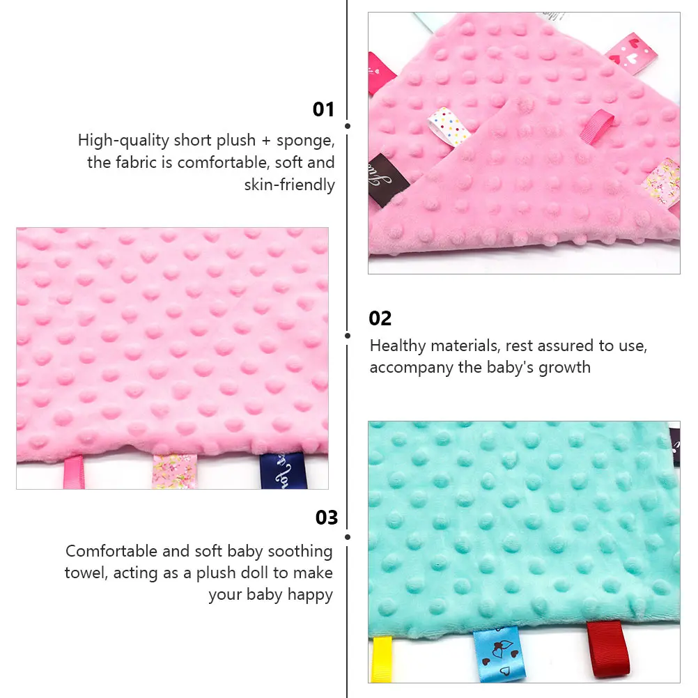 2pcs Soothing Towel for Baby Newborn Super Soft Reusable Handkerchief Lightweight Portable Appeasing Towel Gift Infant Toy