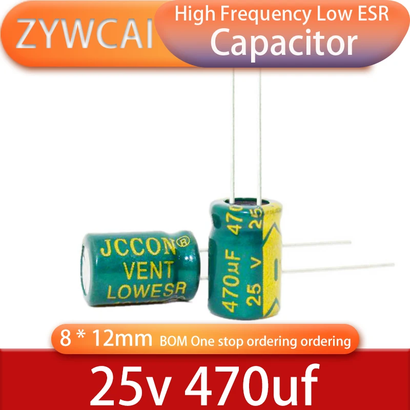 25v470uf 8x12 50pcs 105° 470uf 25v high-frequency low resistance electrolytic capacitors