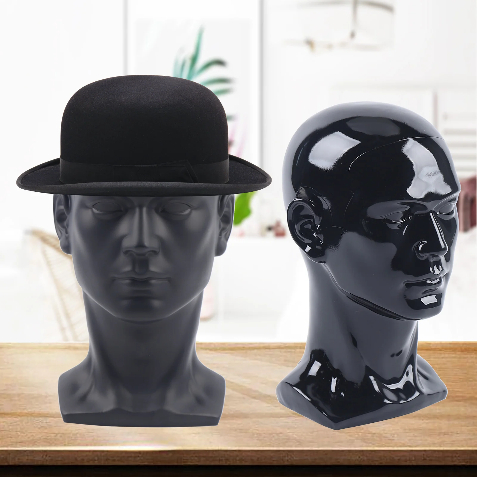 Mannequin Head For Headphones Hats Wigs Jewellery Black Made Of High Quality Pvc Plastic