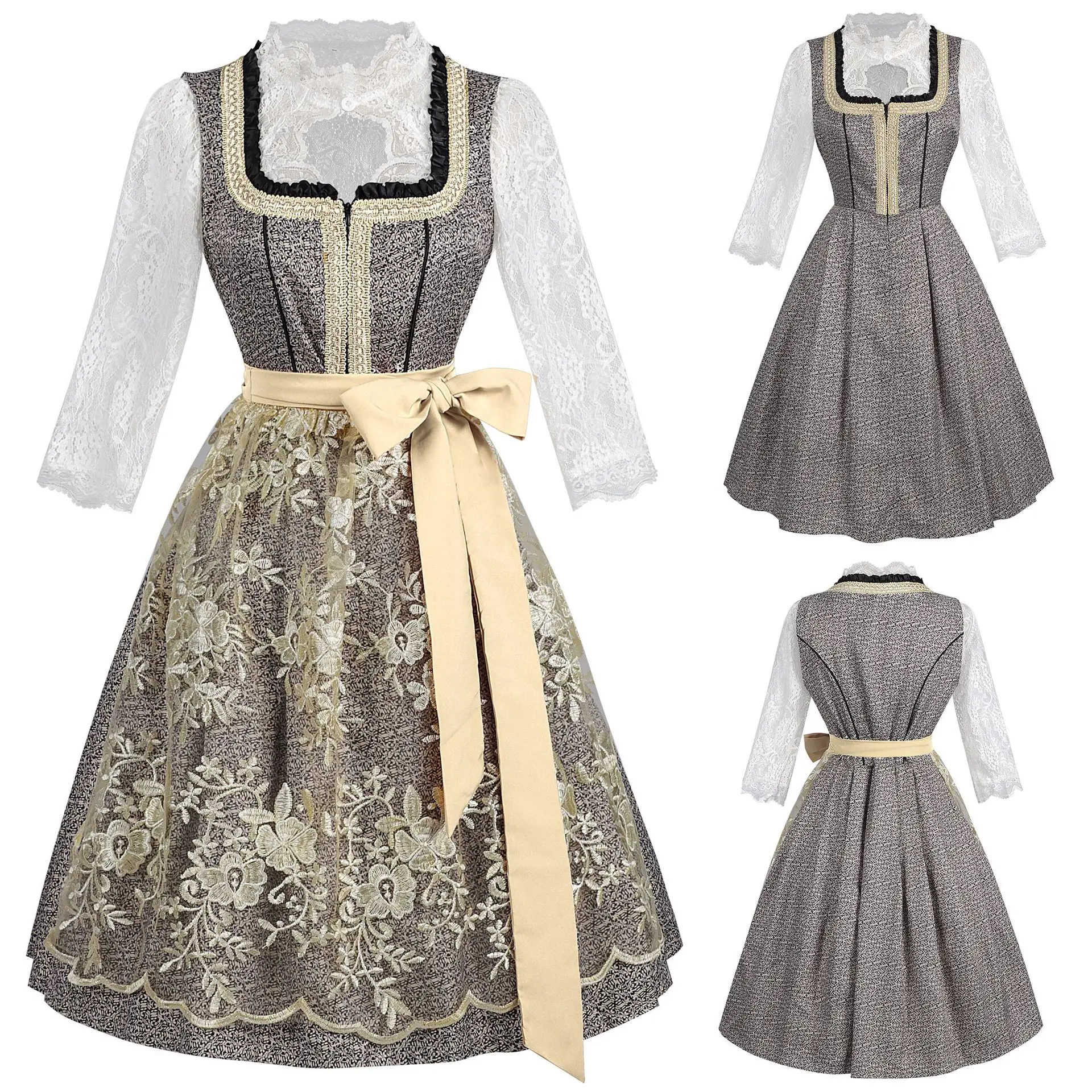 2026 Neues Weihnachtskostüm im Deutschen Münchener Oktoberfest-Stil Europäisches Fantasy-Cosplay-Kostüm für Damen Karneval Festival Party