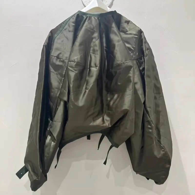 SAC splicing contrasting color stand-up collar men's and women's jackets loose casual long-sleeved tops