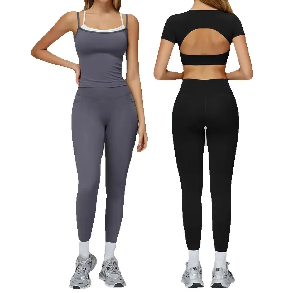 

Комплект для йоги из 2 предметов, спортивная одежда, костюмы для йоги для женщин, спортивные костюмы, спортивный бюстгальтер, топ, леггинсы для спортзала, спортивная одежда, комплект для фитнеса, женская одежда ﻿
