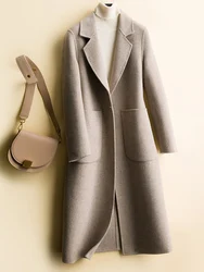 Autumn and winter new women's sweater 100% Merino wool premium sense Korean high-end double-sided wool coat loose coat
