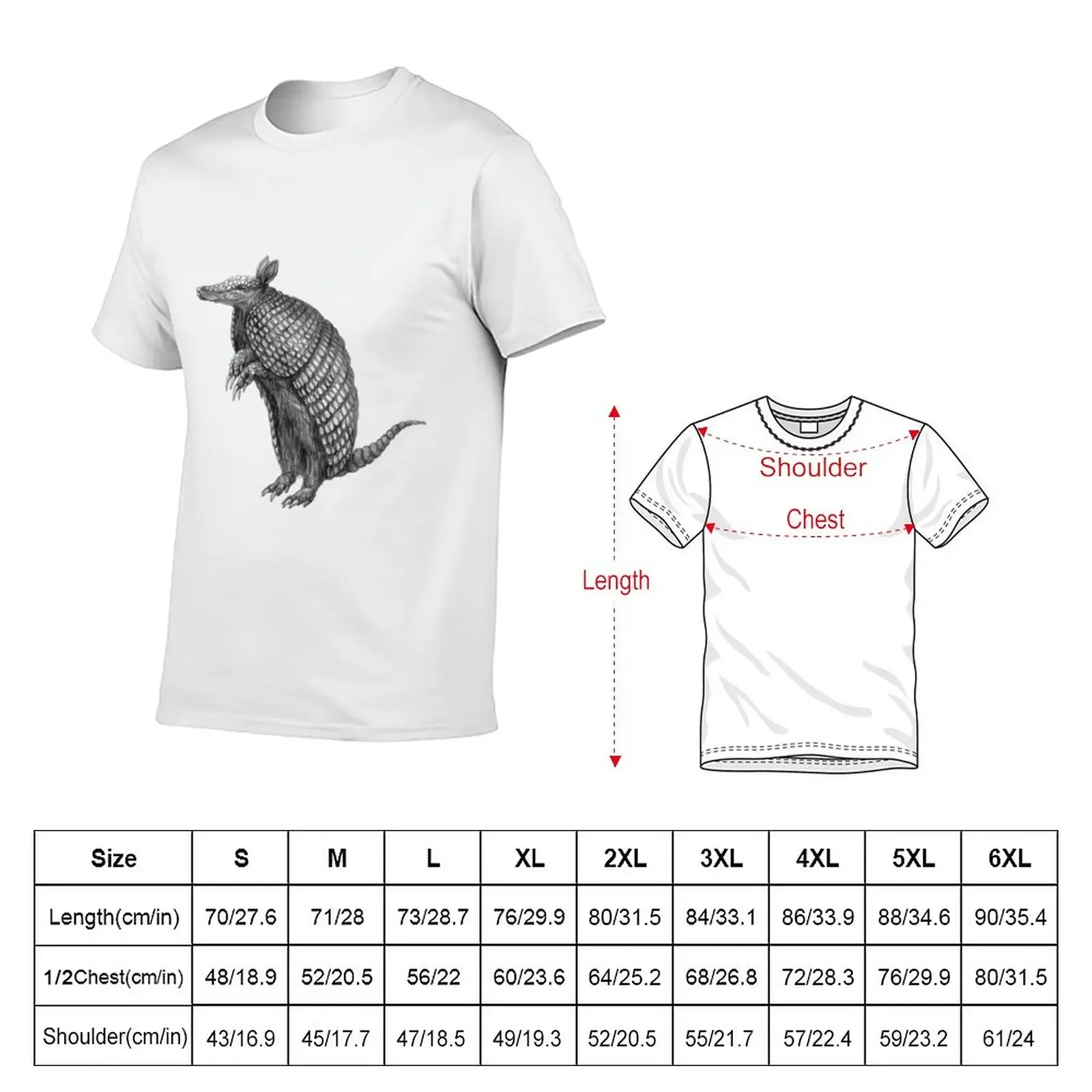 New Pencil drawn armadillo T-Shirt custom t shirts plain t-shirt t shirt man mens graphic t-shirts