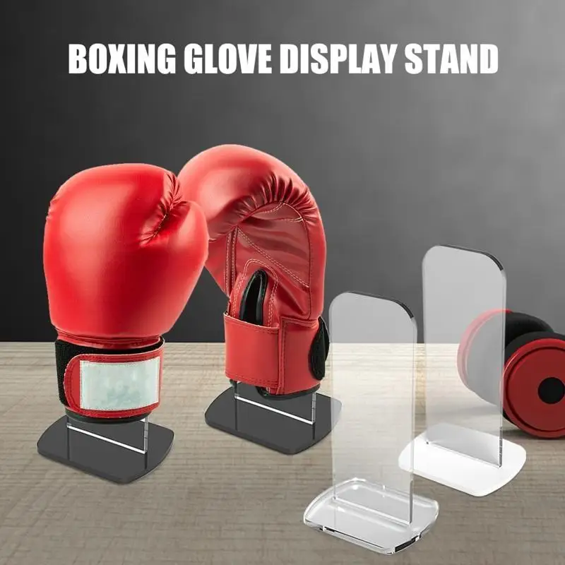 L5BF Boxing Glove Storage Holder 2 Pcs Acrylic Vertica Display Stand Easy Stand for Home Bedroom Office Bedroom Desktop Baseball