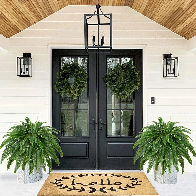1 Stück Künstlicher Boston-Farn 60CM Kunstpflanze für Heim-Deko Garten Hochzeitsdekoration Outdoor Topfpflanze Veranda-Deko – Detail 6