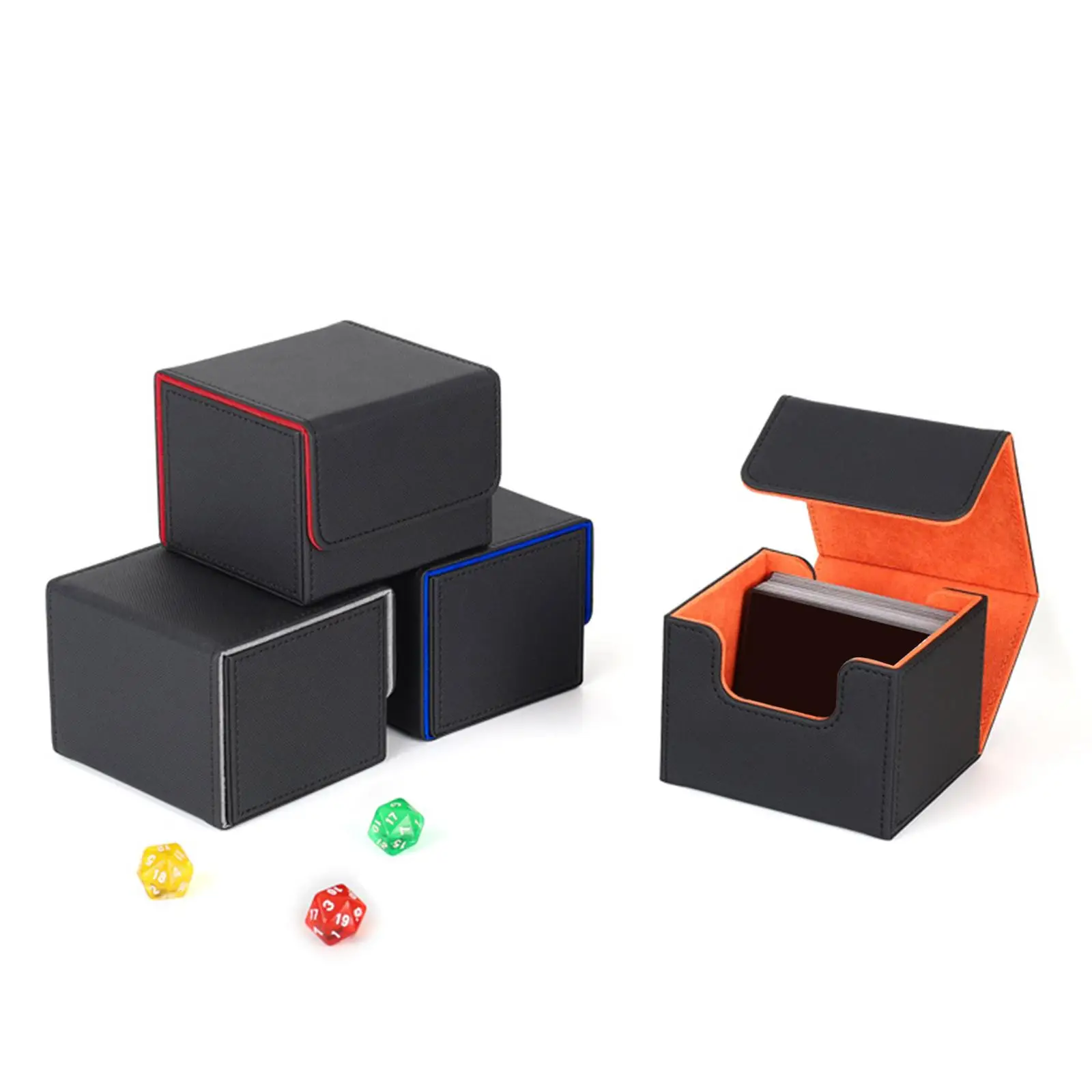 Caixa de baralho de cartas colecionáveis para recipiente de mais de 130 cartões com fecho magnético para TCG