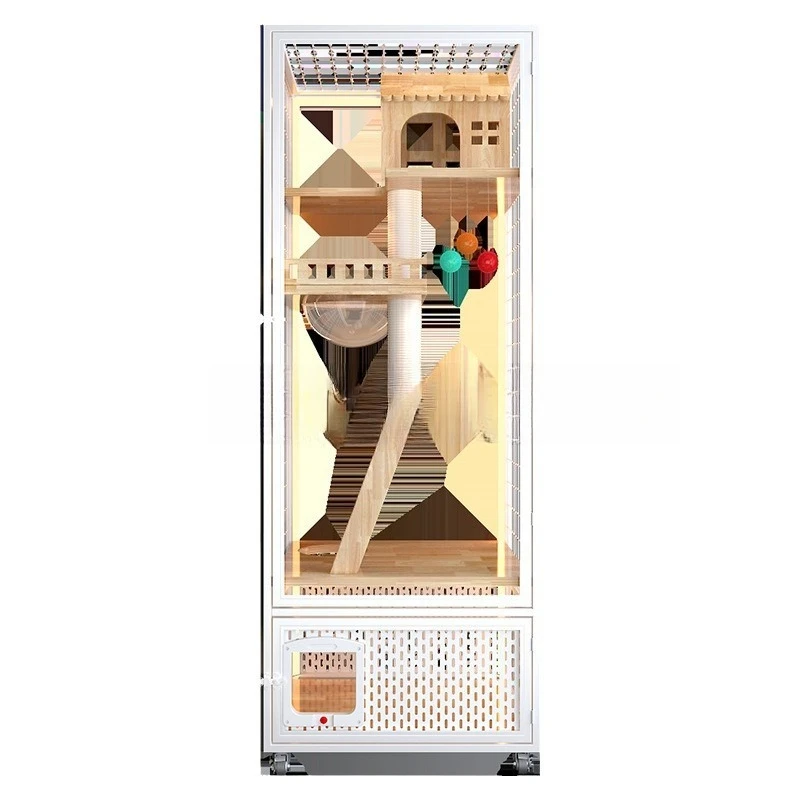 

Medium-sized dog free glass dog cage, universal in all seasons, indoor use