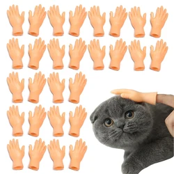 Mini Finger Hands Tiny Rubber Finger Puppets Miniature Small Hands Cat Massage Tool Mini Prank Hand Gag Interactive Cat Toy