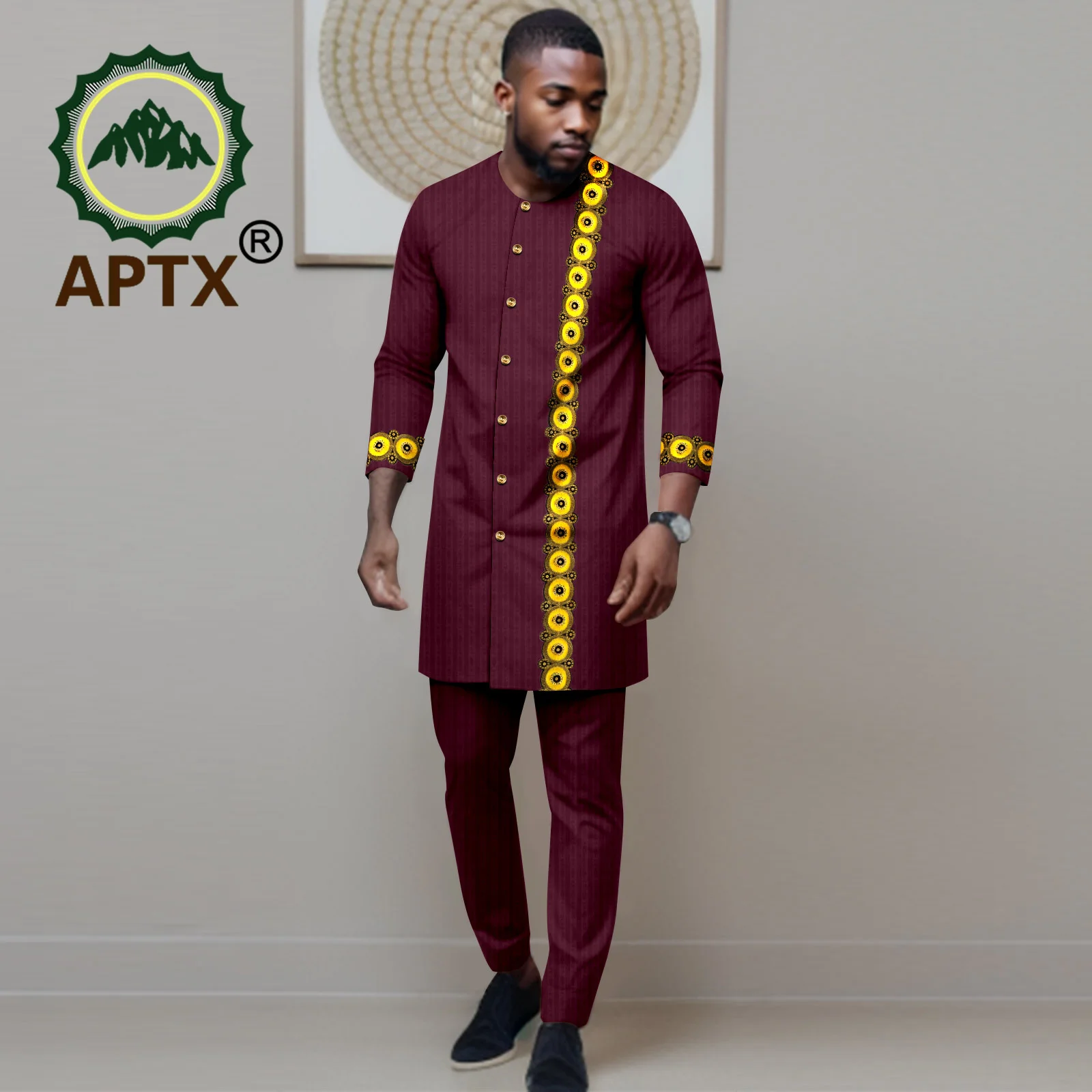 Wedding Suits for Men 2023 African Traditional Dashiki Blazer Causal Clothes 2 Pcs Sets Embroidery Coat and Pants A2316076