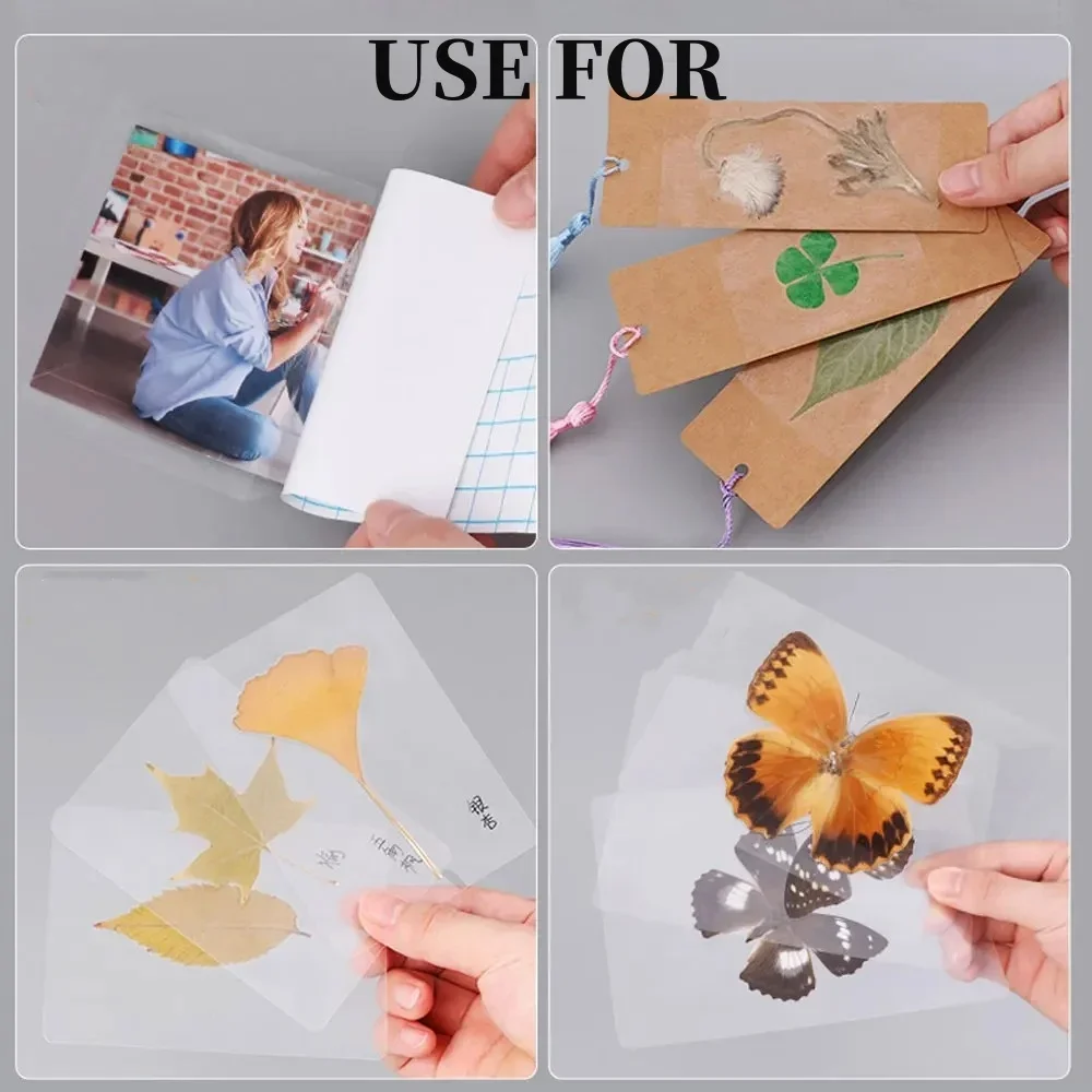 Photo Laminating Film Transparent Adhesive Tapes Holographic Hot Stamping on Paper 10 Sheets Cold Laminating Films A4 Stickers