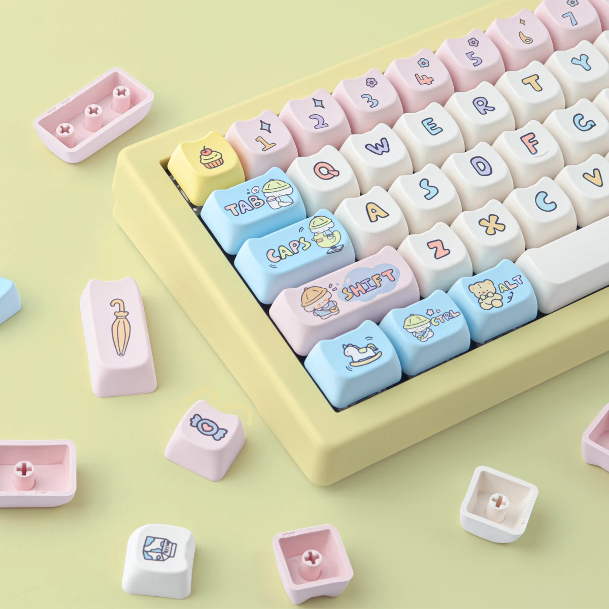 Kindergarten Keycap Set PBT MAO Profile DYE-Sublimation 138 Keys for Mechanical Keyboards