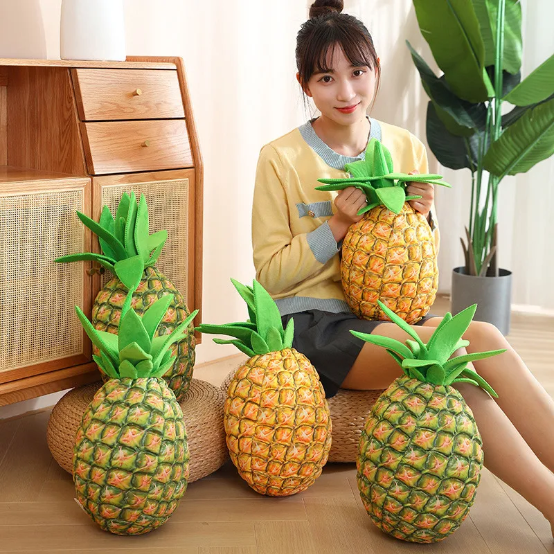 Jouets en peluche d'ananas de simulation pour la décoration intérieure, fruits tropicaux mignons, peluches, poupées douces, oreiller, cadeaux pour enfants, 48cm