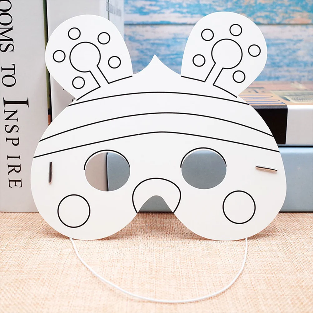 

10 PCS DIY White Paper Mask Craft Party Paintable Graffiti Drawing Manual Child