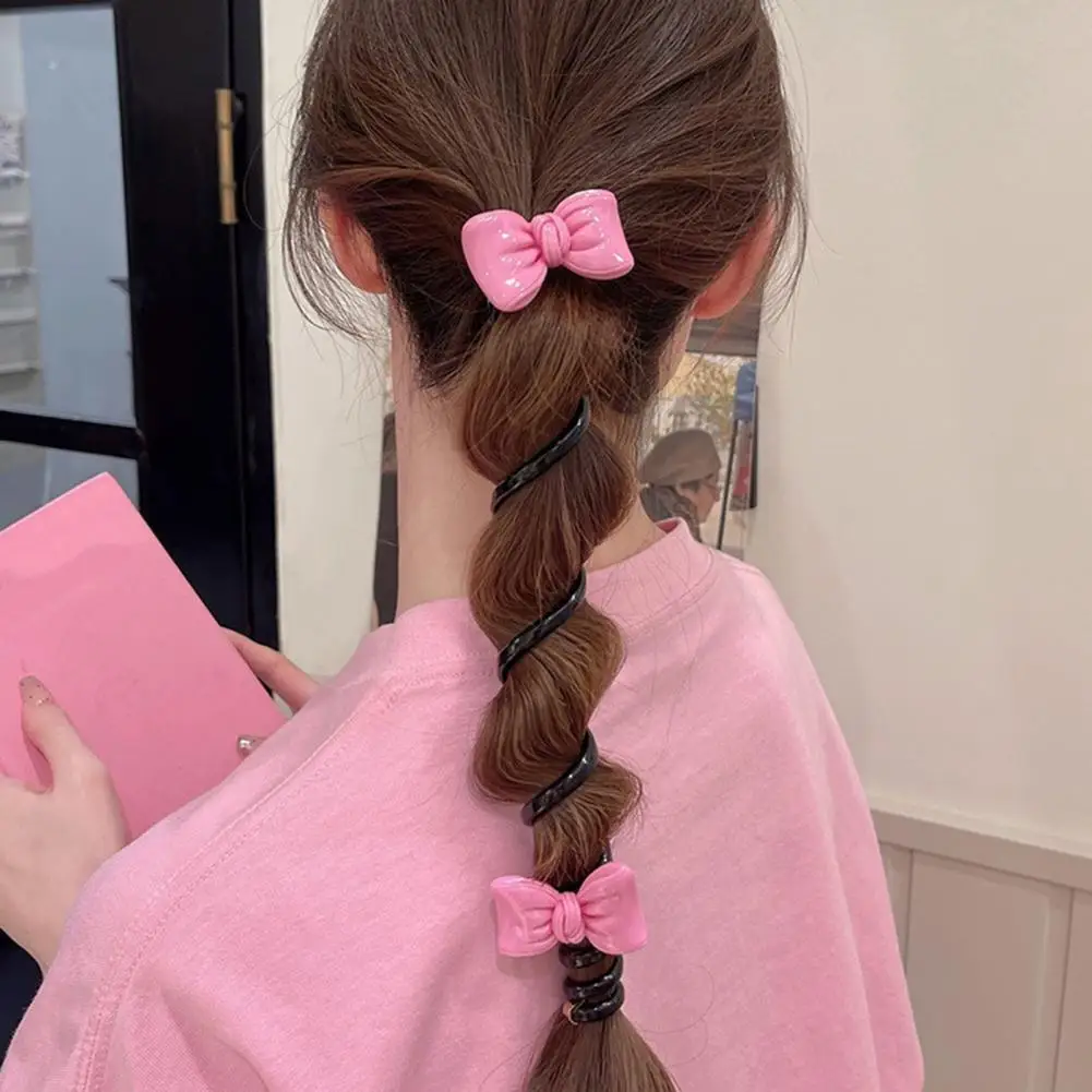 

4Pcs Women Hair Ropes Elastic Non-Damaging Bun Holders Spiral Hairbands Reusable Non-Slip Ponytail Holders Hair Accessories