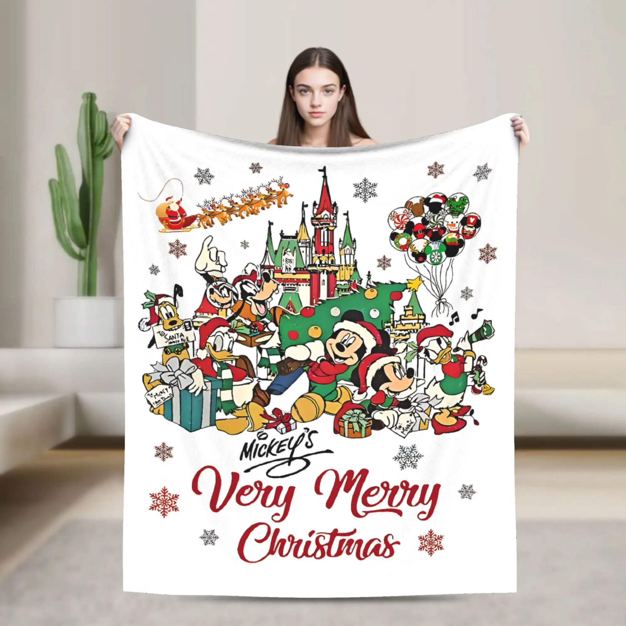 

Одеяла с Микки Маусом, Рождеством, фланелевые всесезонные многофункциональные пледы для кровати, уличное плюшевое тонкое одеяло