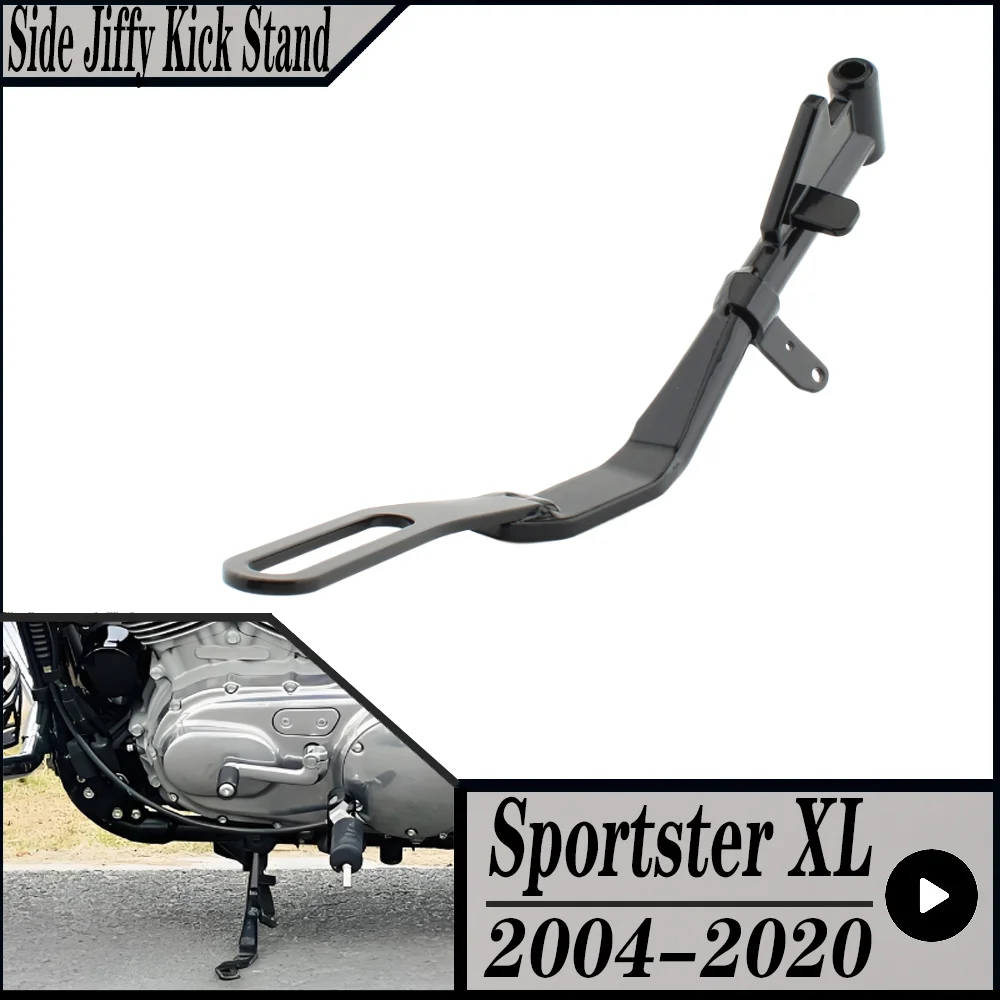 For Harley Sportster XL 2004-2020  Iron 1200 XLCP Nightster Forty Eight  Iron 883 Motorcycle Black Side Jiffy Kick Stand