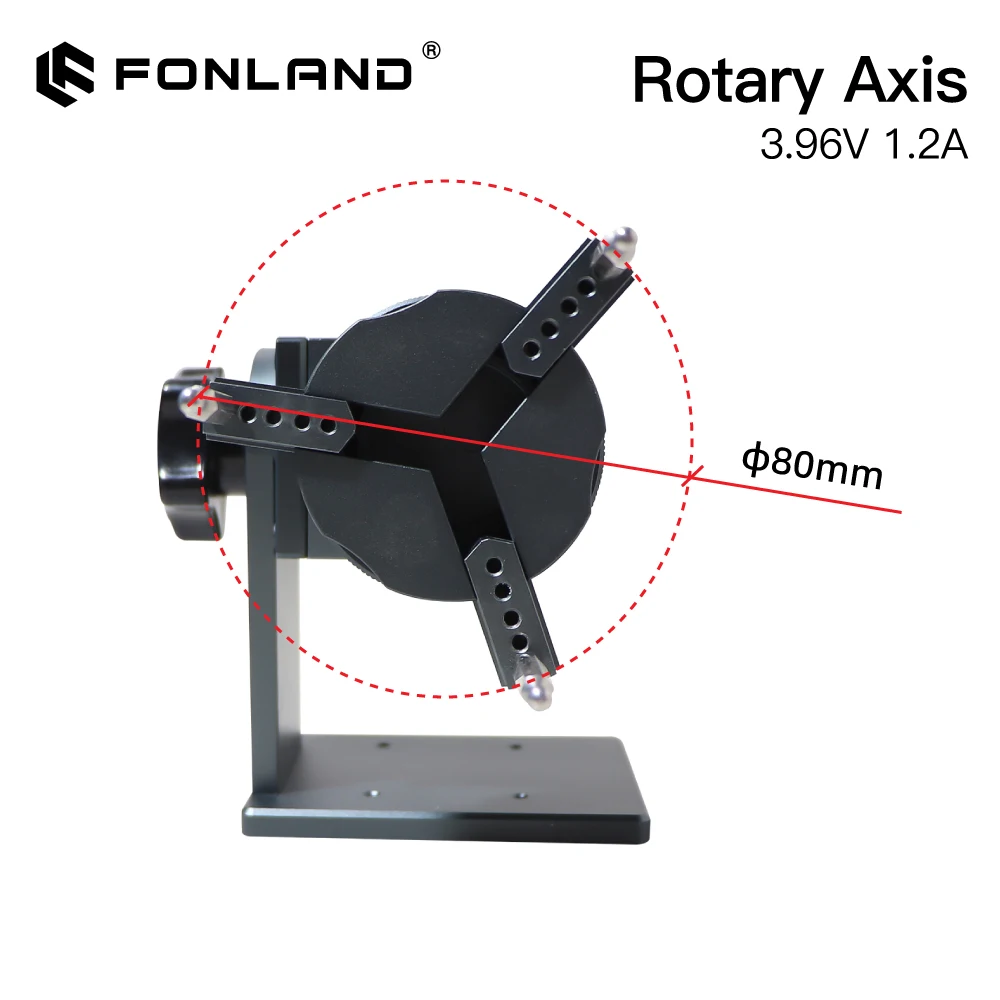 Fonland DAJA Rotary Axis Attachment for Fiber Laser Engraver Marking Machine Rotation Tool for 360 Round Metal Etching