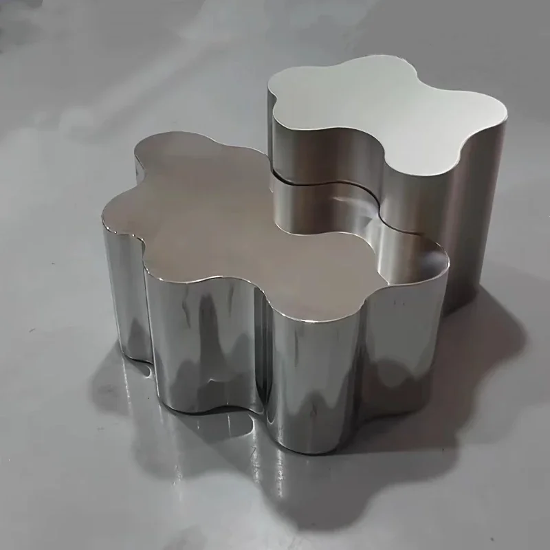 

Factory light luxury high-grade stainless steel combination coffee table living room household small apartment modern simple