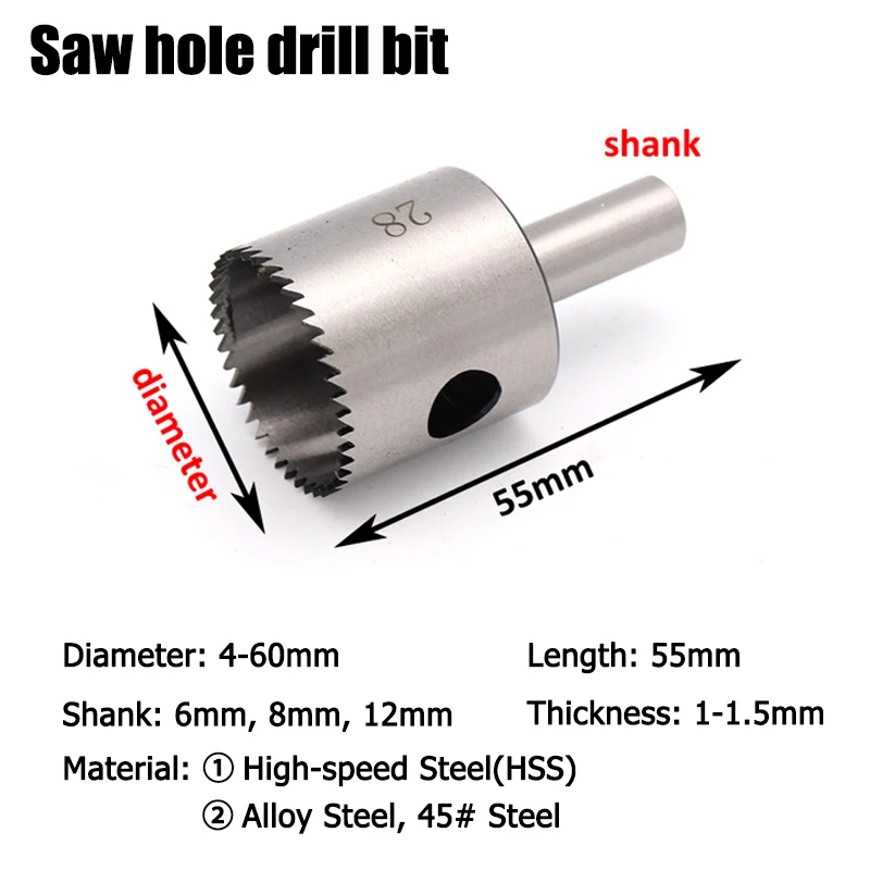 1pcs 4-60mm Serration Ball Knife Saw Hole Drill Bit With Teeth HSS/Alloy Steel Milling Cutter Round Beads Wood Ball Turning Tool