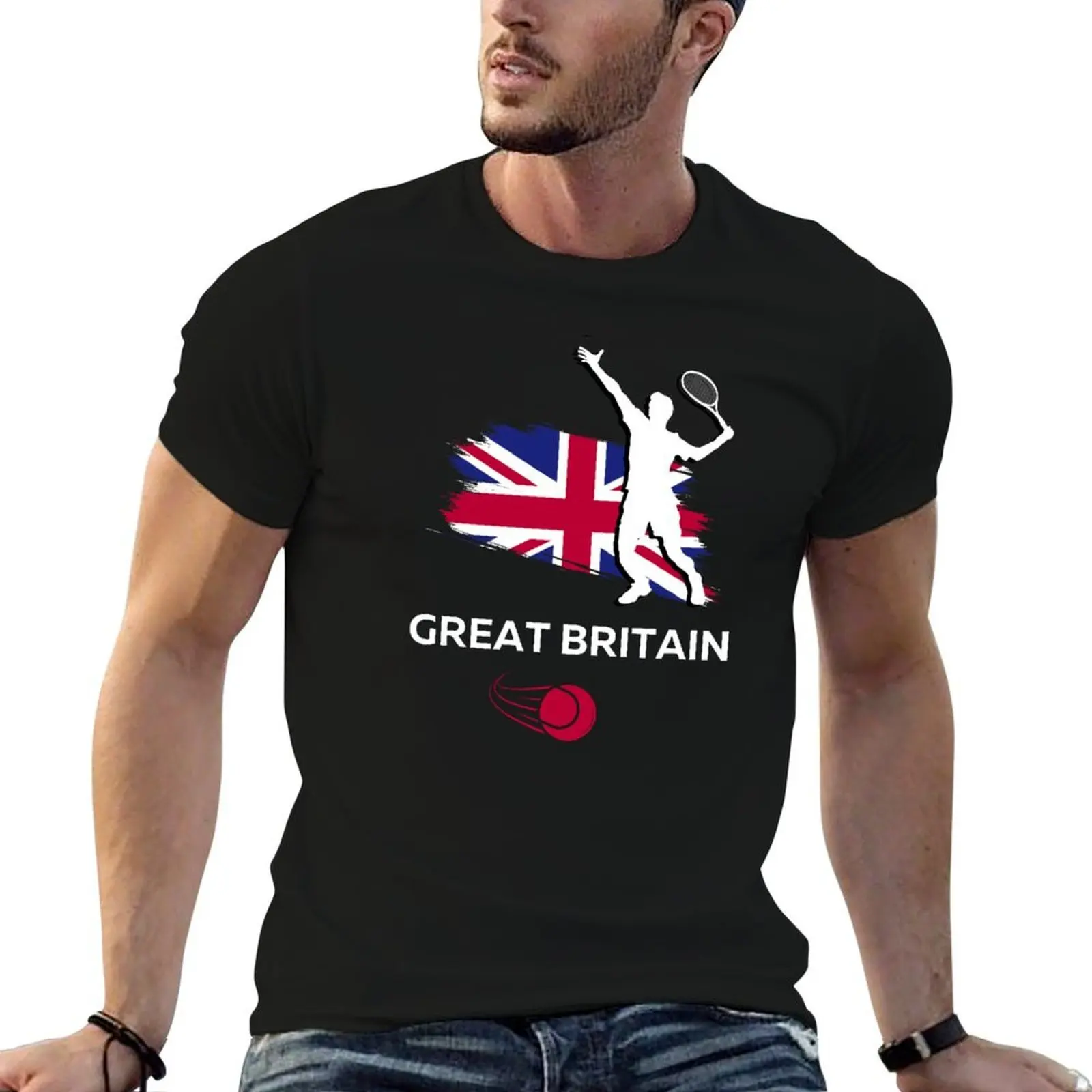 

British male tennis T-Shirt man t shirts for men casual man t shirts cotton T-Shirt