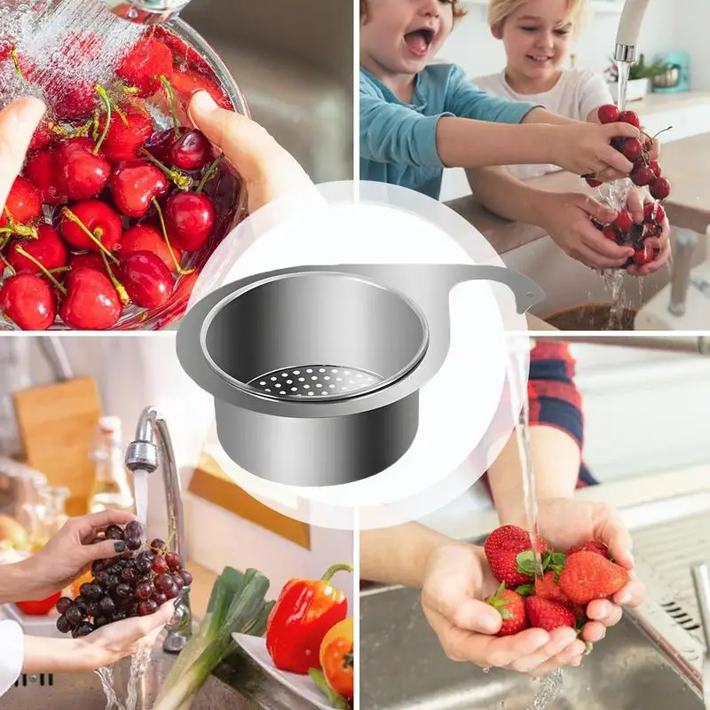 Kitchen Sink Drain Basket Leftover Garbage Filter Stainless Steel Swan Shape Hanging Removable Vegetable Washing Drainer