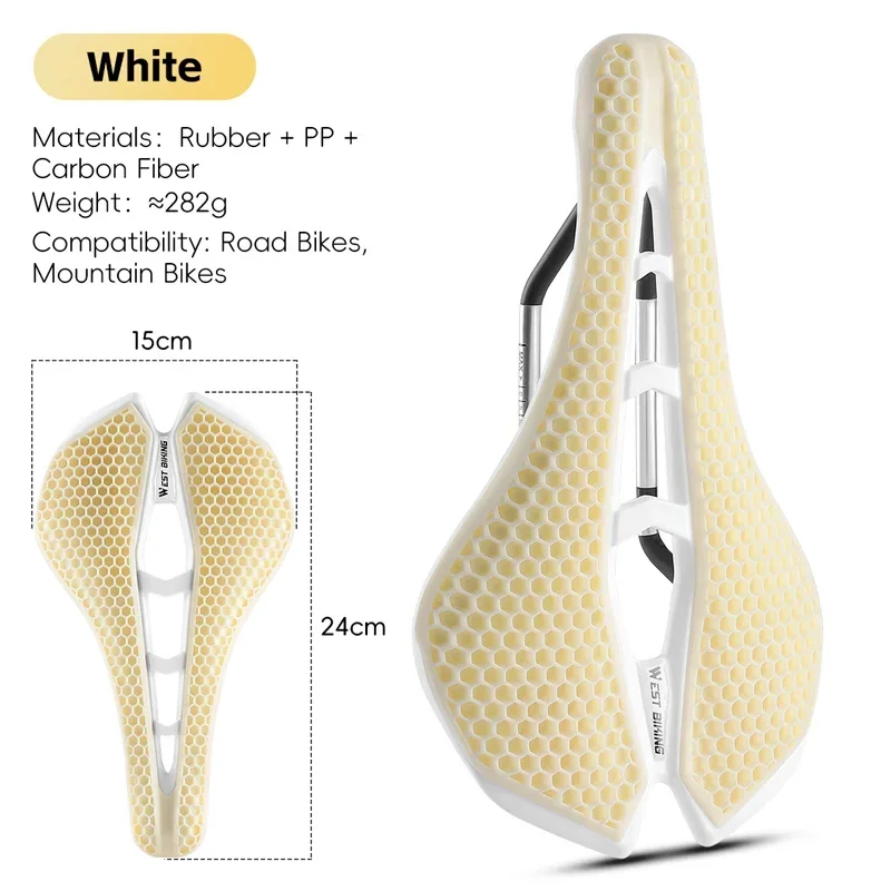 مقعد دراجة WEST BIKING مطبوع ب - مراجعة Carbon Saddle 3D Printed Honeycomb وسعره