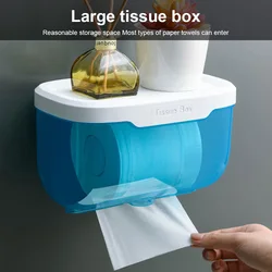 Waterproof Wall Mount Toilet Paper Holder Shelf Toilet Roll Paper Tube Storage Rack Storage Box Tray Rack Bathroom Supplies