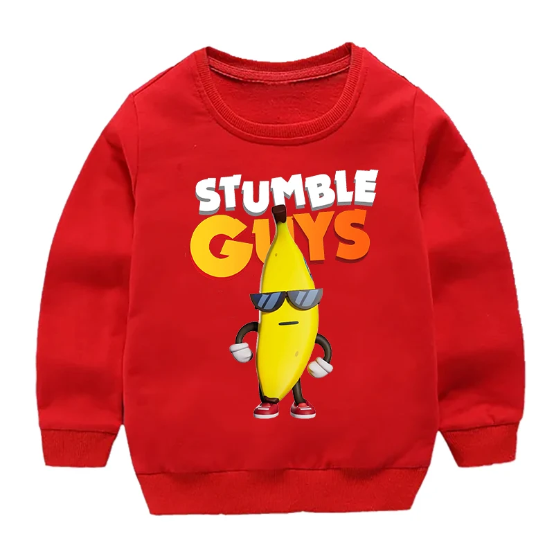 Autumn Baby Boys Clothes Stumble Guys Sweatshirts Tops Girls Cartoon Pullover Children Long Sleeve Sweatshirt Fashion Clothing