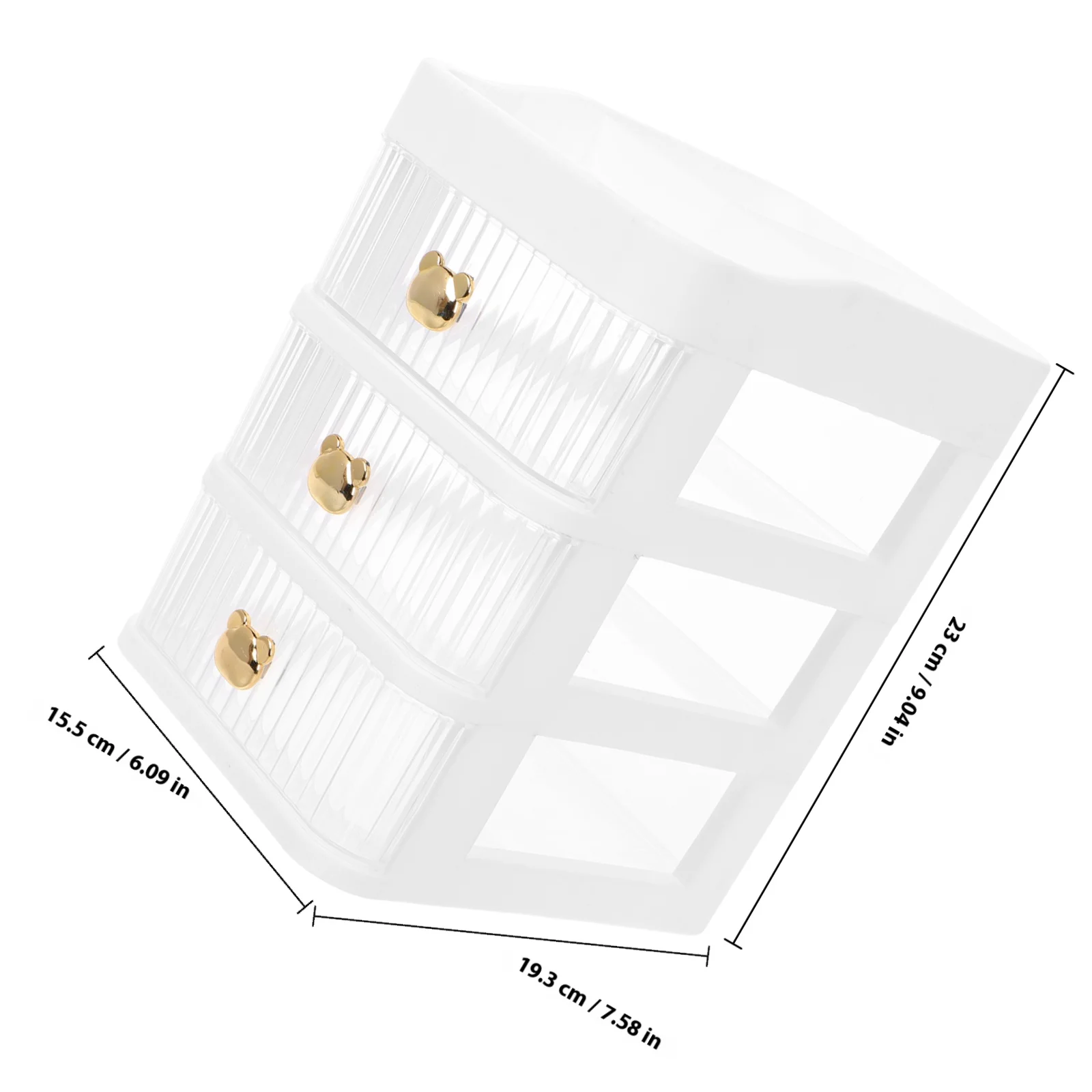 درج نمط سطح المكتب 3-Tier صندوق تخزين من البلاستيك للماكياج العناية بالبشرة لوازم مكتب منظم أدراج منظم قرطاسية #5