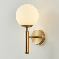 Glass Ball Led Wall Lamp Gold Modern Nordic Minimalist Sconces Lighting Living Bedroom Bedside Decoration Fixture Mirror Lights