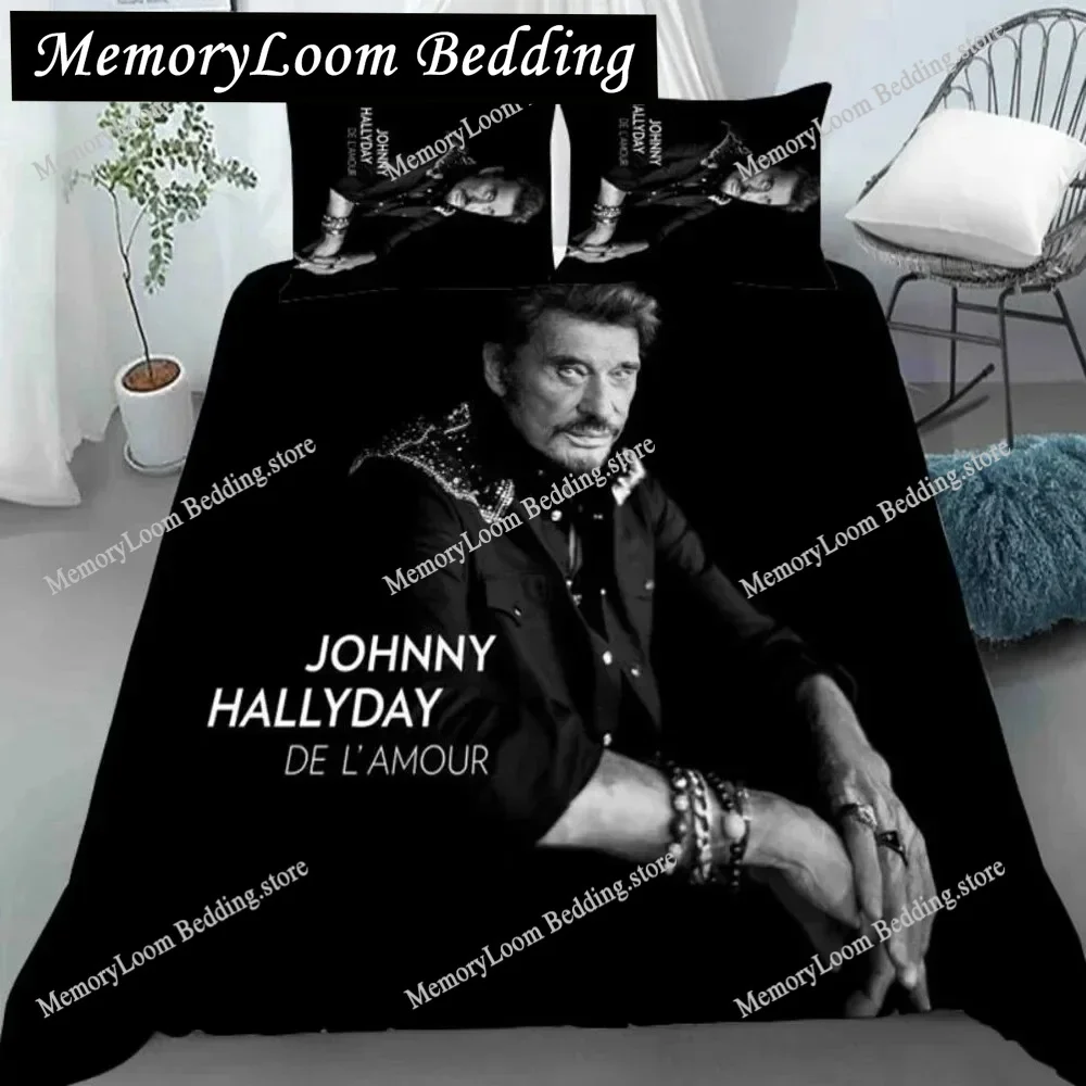 

Fashion Trend Modern Johnny Hallyday Bedding Set Single/Twin Size Duvet Cover 3D Print Stylish Soft Home Textile Set Luxury Gift
