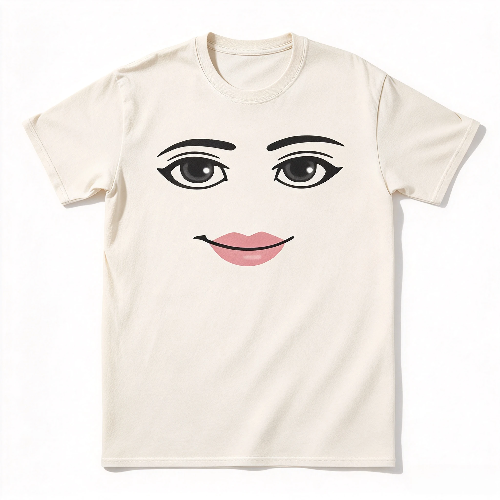 Roblox Game Robot Woman Face Graphic T-Shirt Summer Novelty Harajuku Streetwear Women Round Neck Short Sleeve Aesthetic Casual