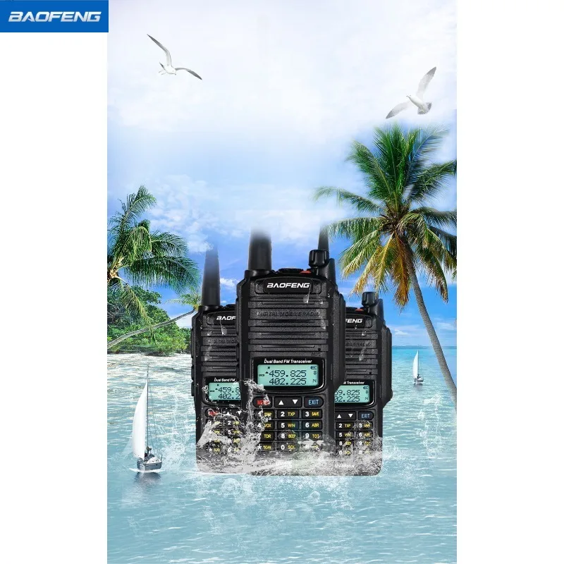 BAOFENG UV9R-plus جهاز اتصال لاسلكي مقاوم للماء خارجي بحري عالي التردد ذاتي القيادة ثنائي التردد عالي الطاقة 9r plus راديو