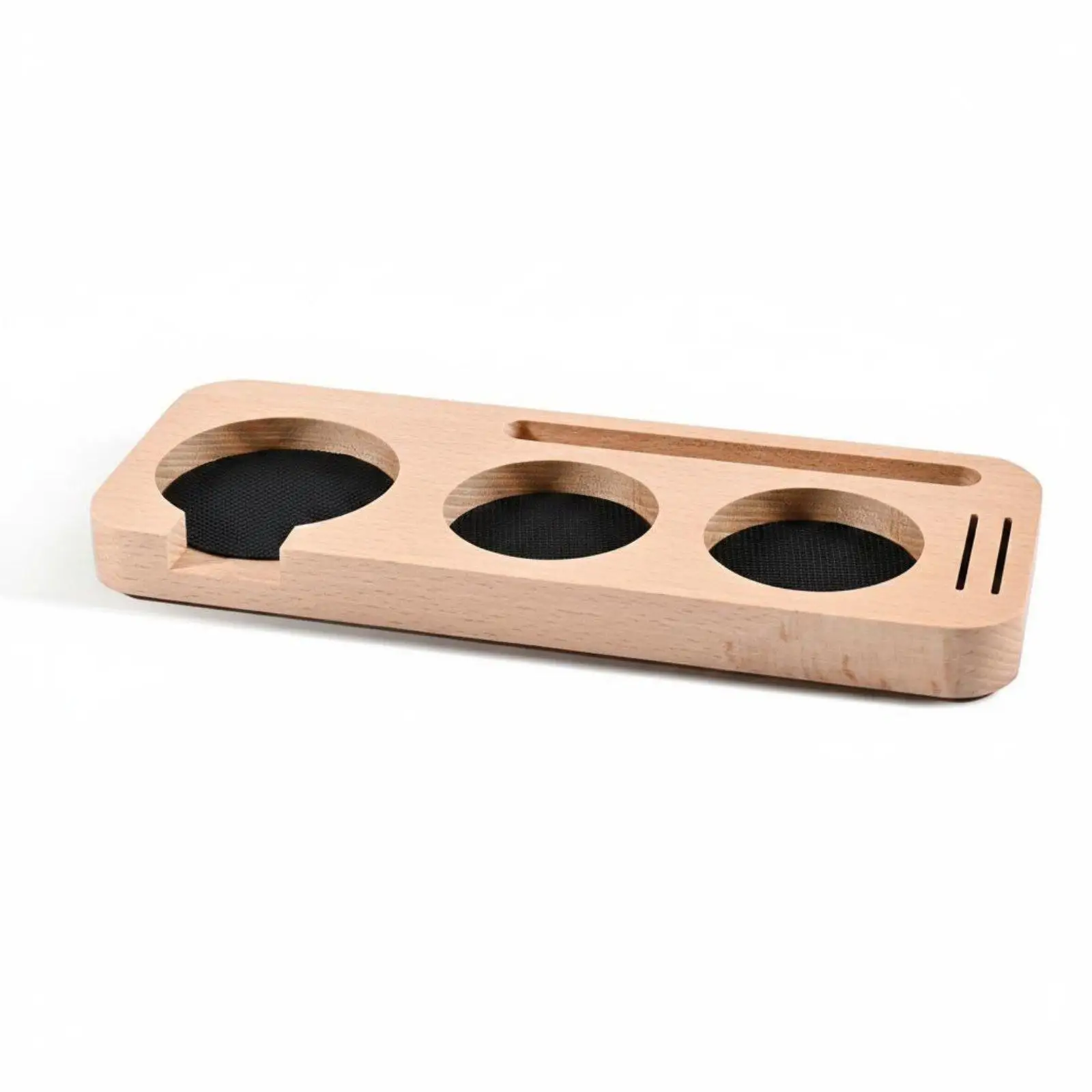 Coffee Tamper Stand Beech Wood Espresso Bar Organizer Coffee Machine Shelf for Coffee Accessories Storage and Kitchen Cup Stand - view 2