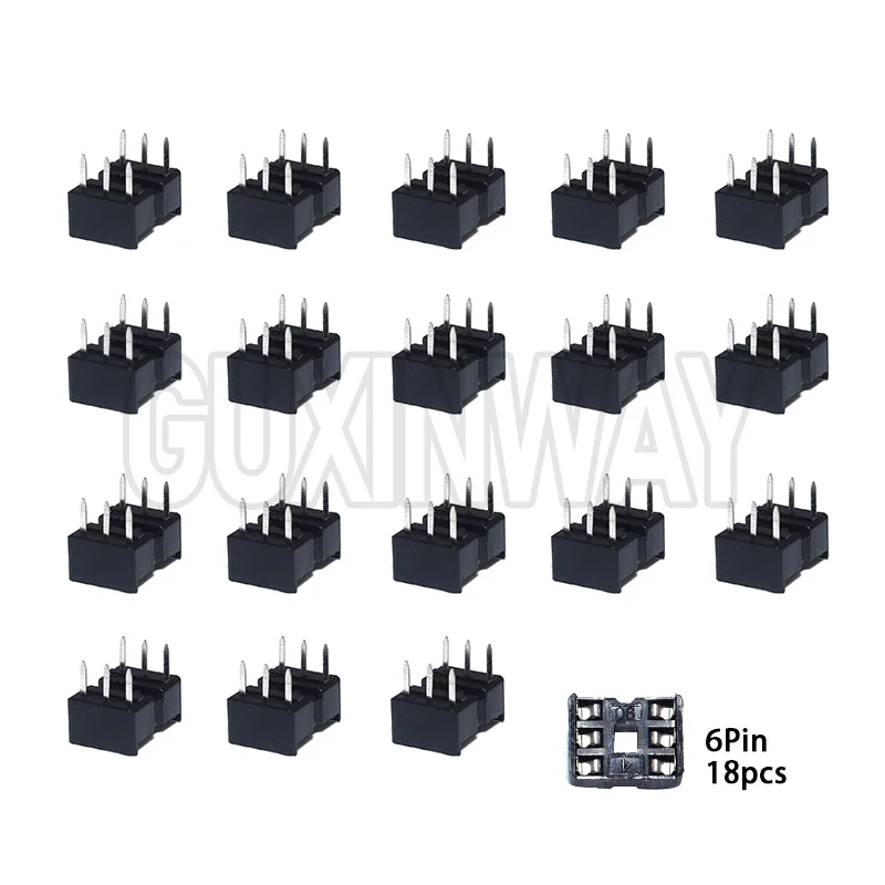 66PCS/lot with Box DIP IC Sockets Adaptor Solder Type Socket Kit 6 8 14 16 18 20 24 28 Pin DIP-6 DIP-8 DIP-14 IC Connector