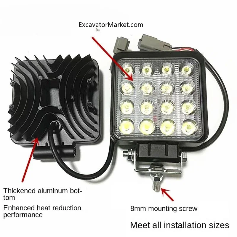 Excavator Accessories For Kato excavator boom LED headlights 307 450 512 700 820 1023 1430 cab ceiling light