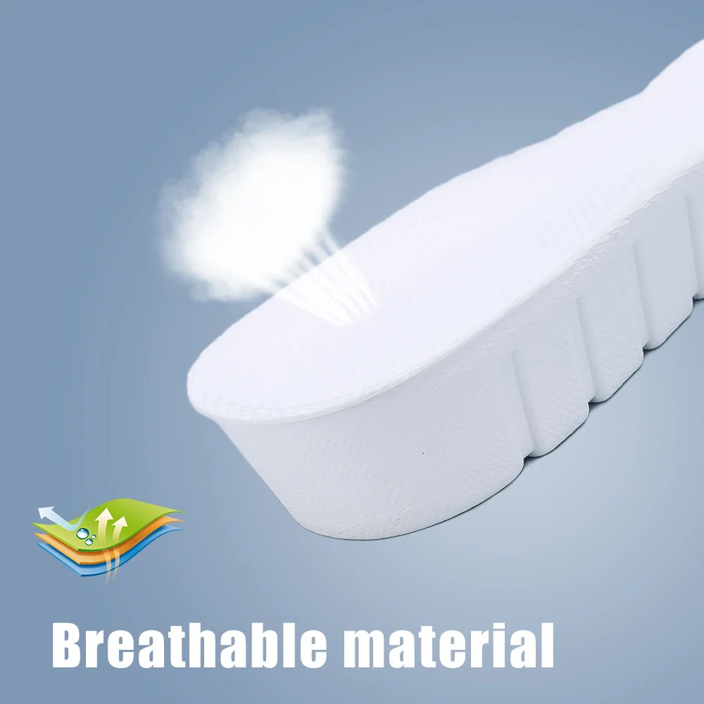 White Invisible Height Increase Insoles EVA Soft Light Shoes Sole Pad for Men Women Heel Lift Feet Care Arch Support Insoles