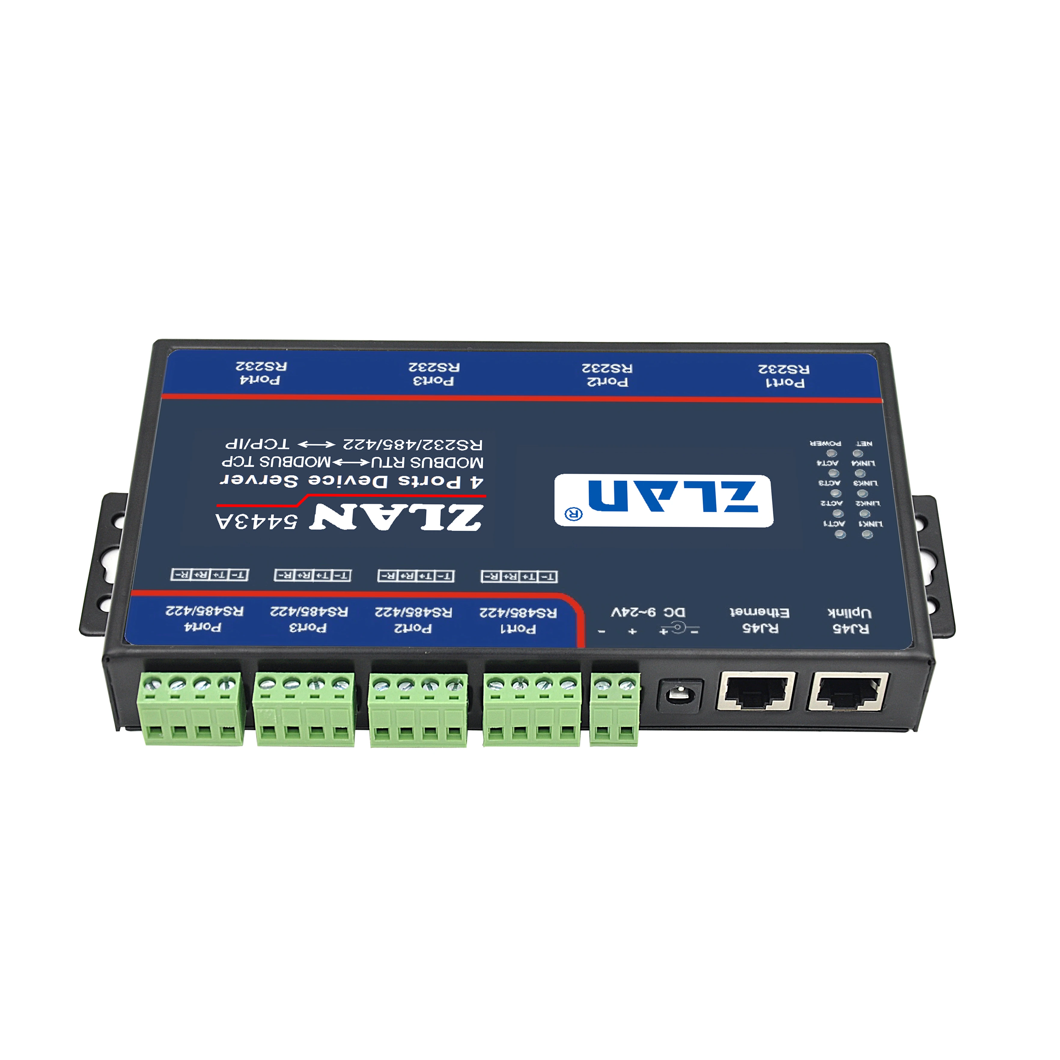 4 ports Serial RS232 RS485 to Ethernet TCPIP RJ45 Converter Modbus RTU to TCP JSON MQTT IOT Gateway device server ZLAN5443A